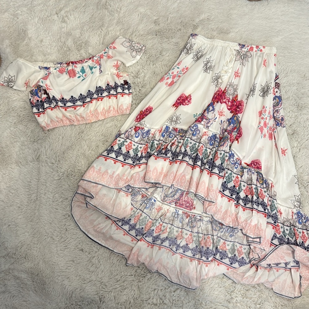 Spell Style Ruffle Boho Skirt Set